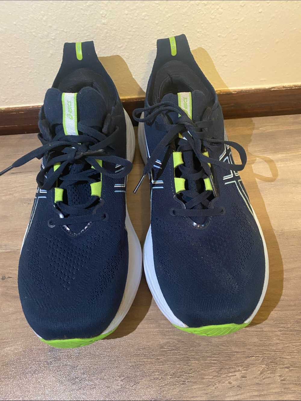 Asics Navy and Lime Athletic Running Shoes